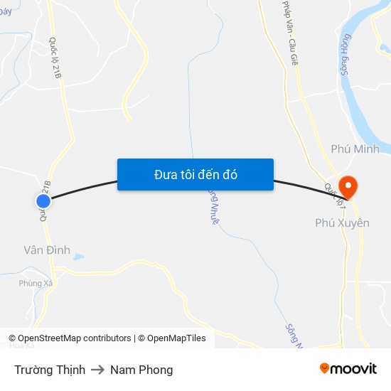 Trường Thịnh to Nam Phong map
