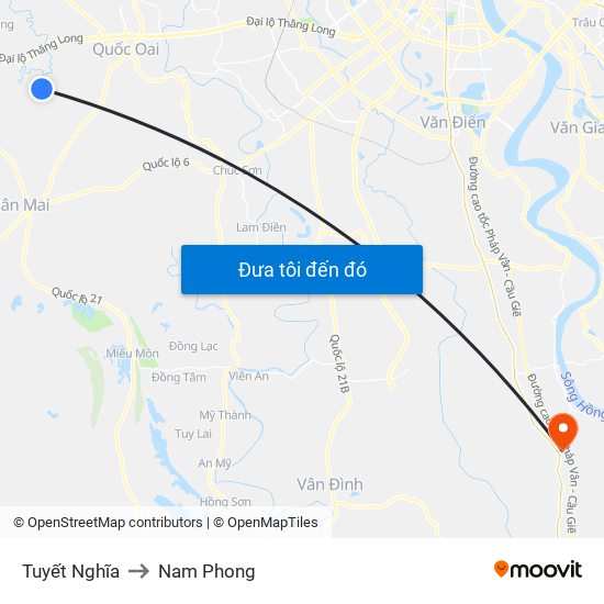 Tuyết Nghĩa to Nam Phong map