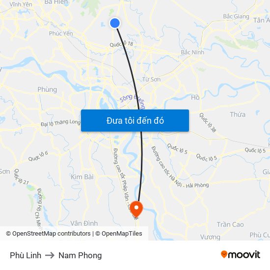 Phù Linh to Nam Phong map