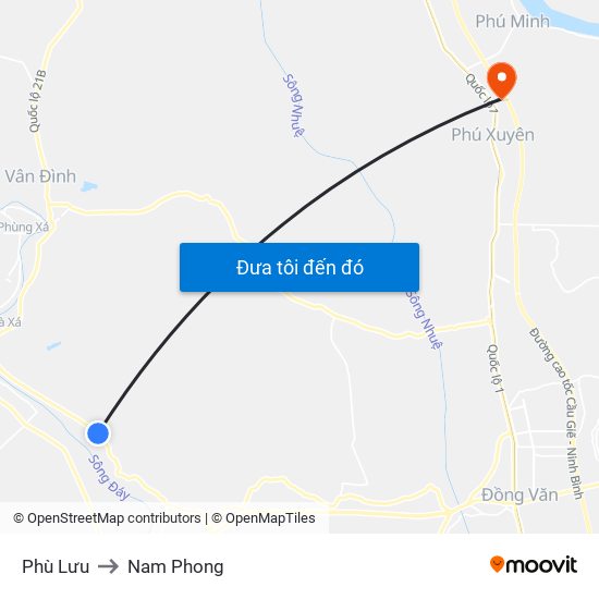 Phù Lưu to Nam Phong map