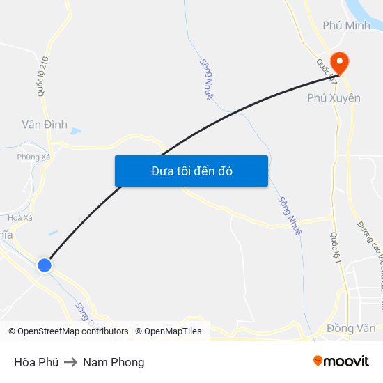 Hòa Phú to Nam Phong map