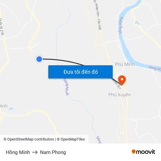 Hồng Minh to Nam Phong map