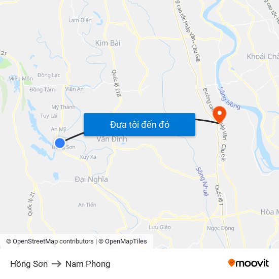 Hồng Sơn to Nam Phong map