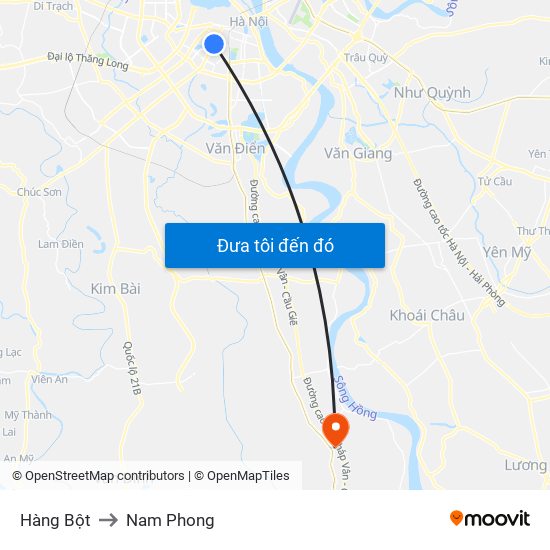 Hàng Bột to Nam Phong map