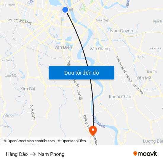 Hàng Đào to Nam Phong map