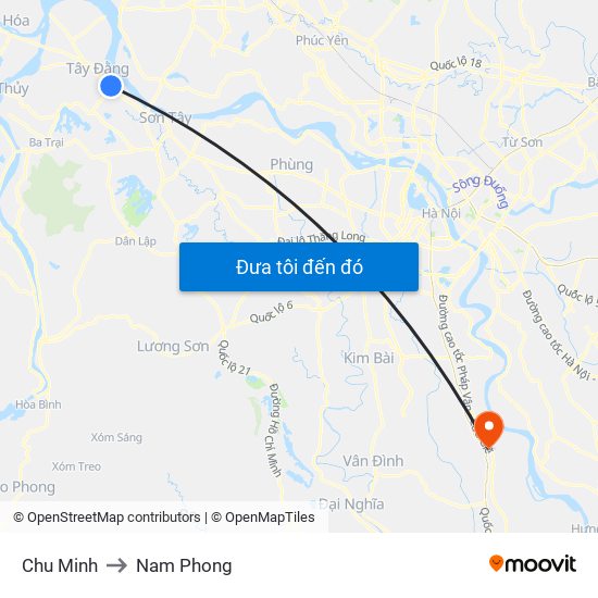 Chu Minh to Nam Phong map