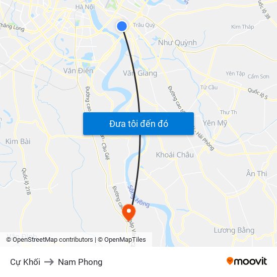 Cự Khối to Nam Phong map