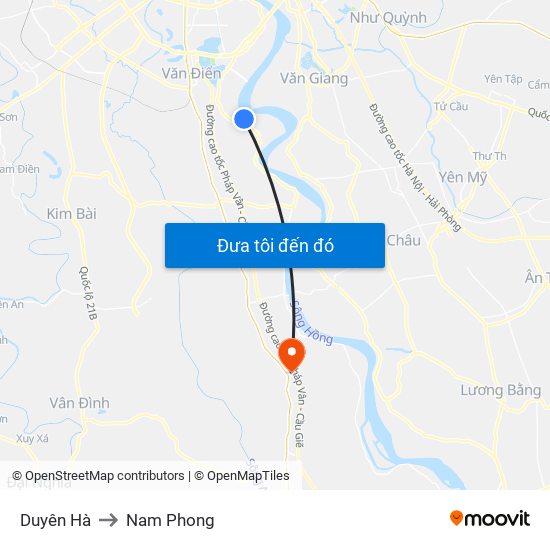 Duyên Hà to Nam Phong map