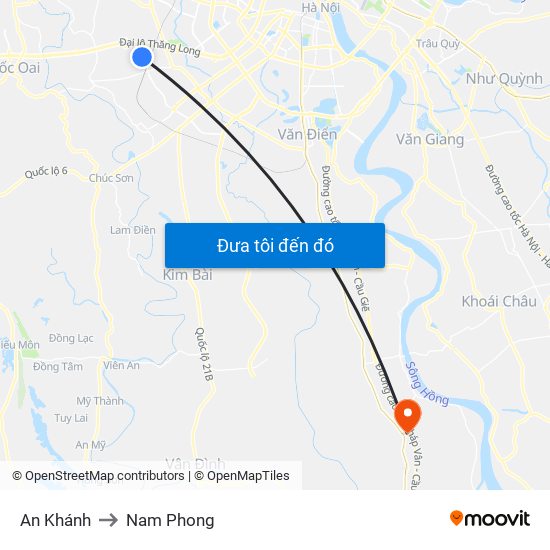 An Khánh to Nam Phong map