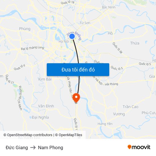 Đức Giang to Nam Phong map