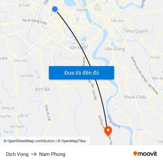 Dịch Vọng to Nam Phong map