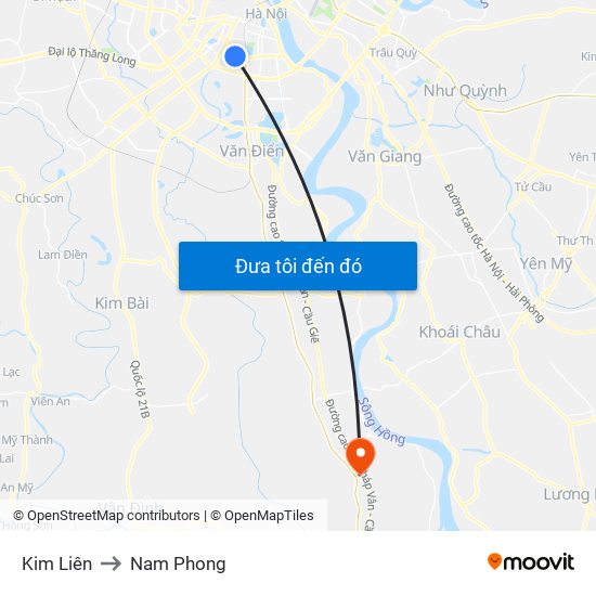 Kim Liên to Nam Phong map