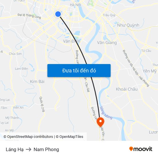 Láng Hạ to Nam Phong map