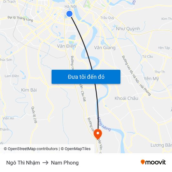 Ngô Thì Nhậm to Nam Phong map