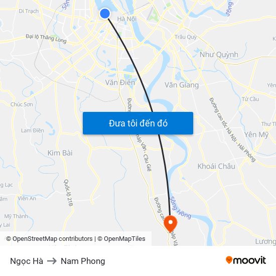 Ngọc Hà to Nam Phong map