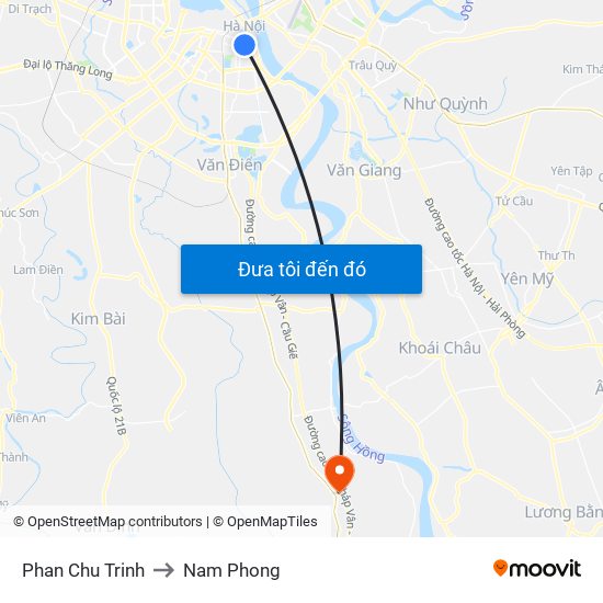 Phan Chu Trinh to Nam Phong map