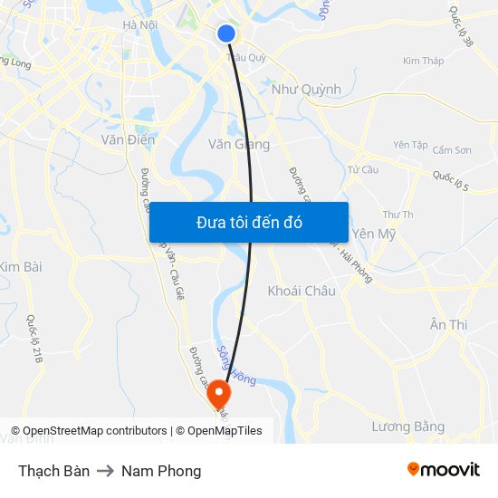 Thạch Bàn to Nam Phong map