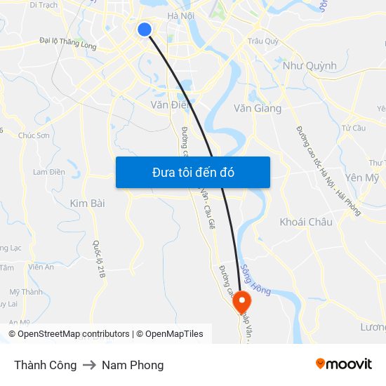 Thành Công to Nam Phong map