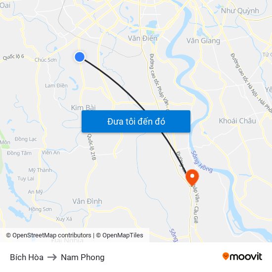 Bích Hòa to Nam Phong map