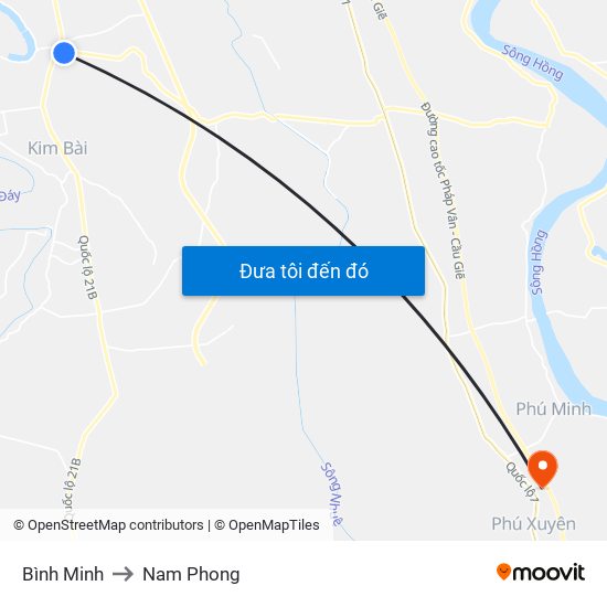 Bình Minh to Nam Phong map