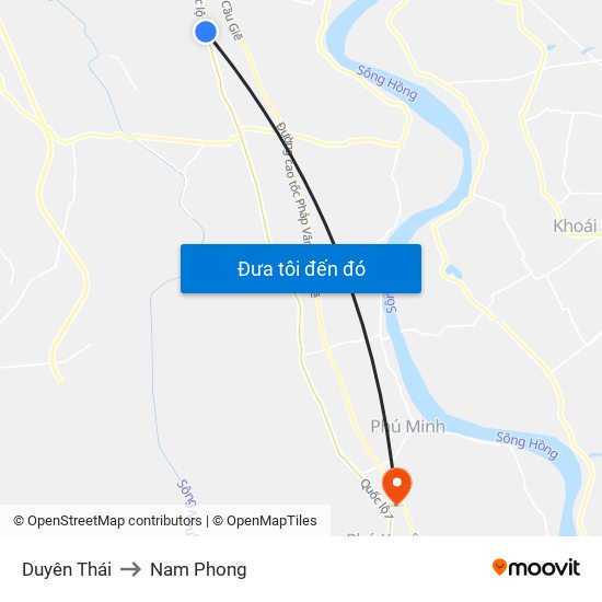 Duyên Thái to Nam Phong map
