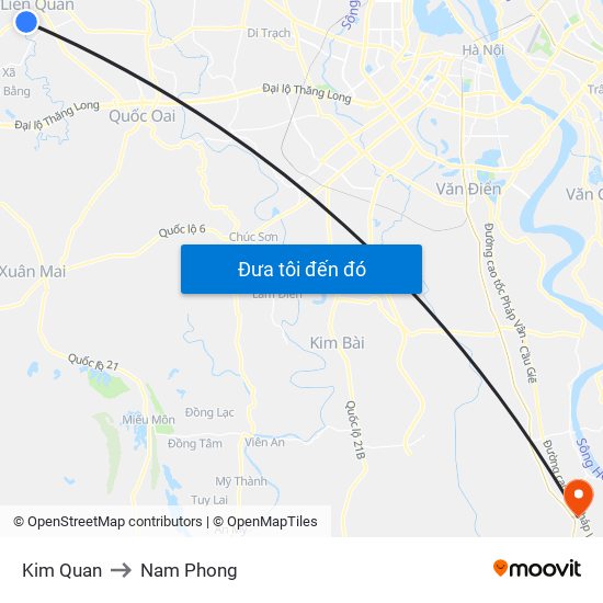 Kim Quan to Nam Phong map