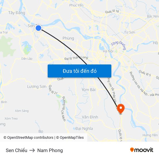 Sen Chiểu to Nam Phong map