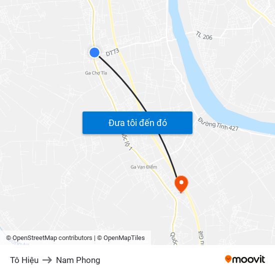 Tô Hiệu to Nam Phong map