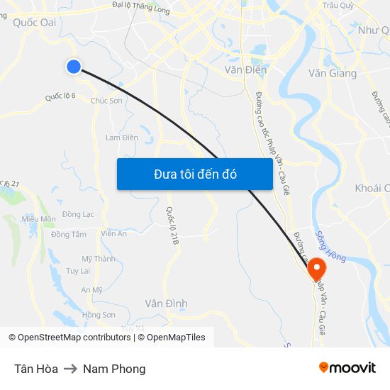 Tân Hòa to Nam Phong map