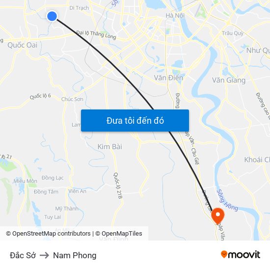 Đắc Sở to Nam Phong map