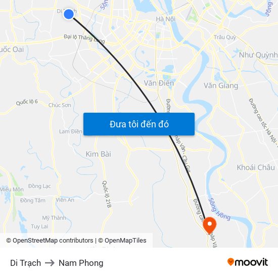 Di Trạch to Nam Phong map