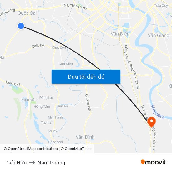 Cấn Hữu to Nam Phong map
