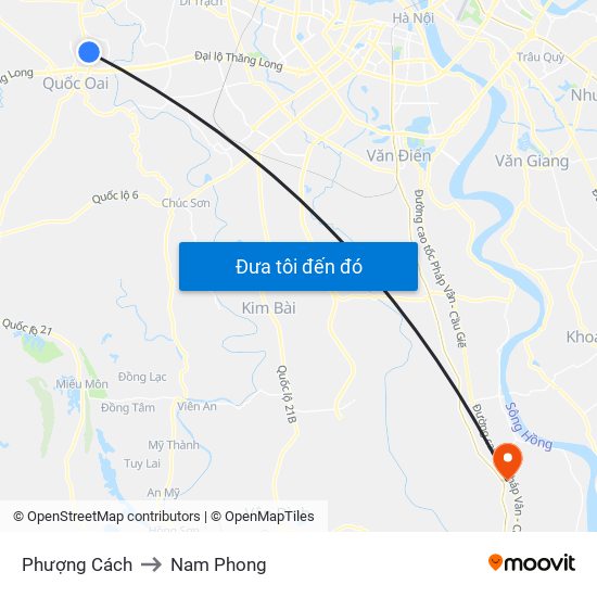 Phượng Cách to Nam Phong map