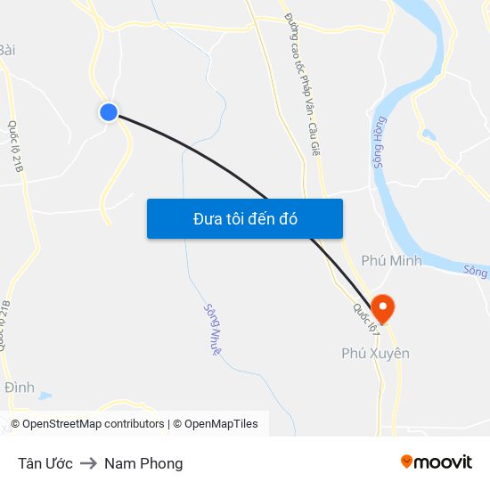 Tân Ước to Nam Phong map