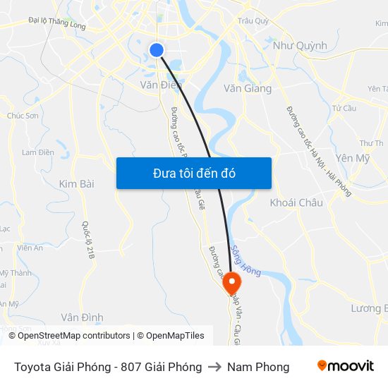 Toyota Giải Phóng - 807 Giải Phóng to Nam Phong map