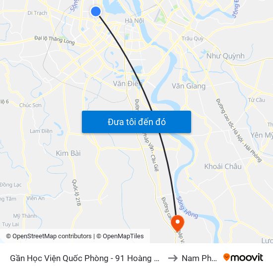 Gần Học Viện Quốc Phòng - 91 Hoàng Quốc Việt to Nam Phong map