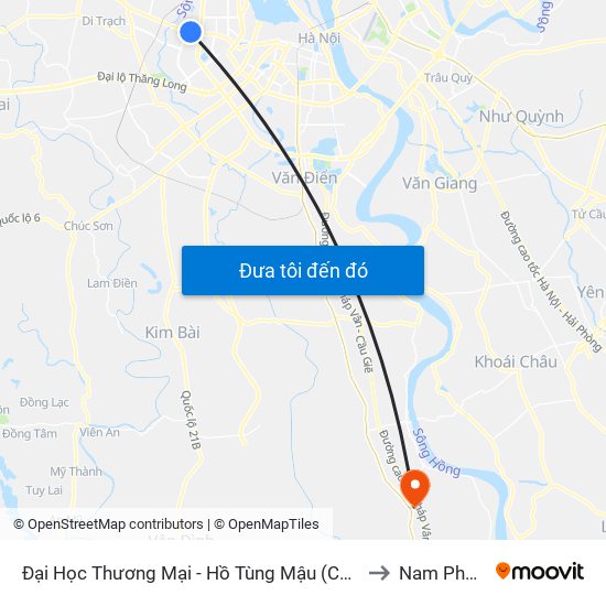 Đại Học Thương Mại - Hồ Tùng Mậu (Cột Sau) to Nam Phong map