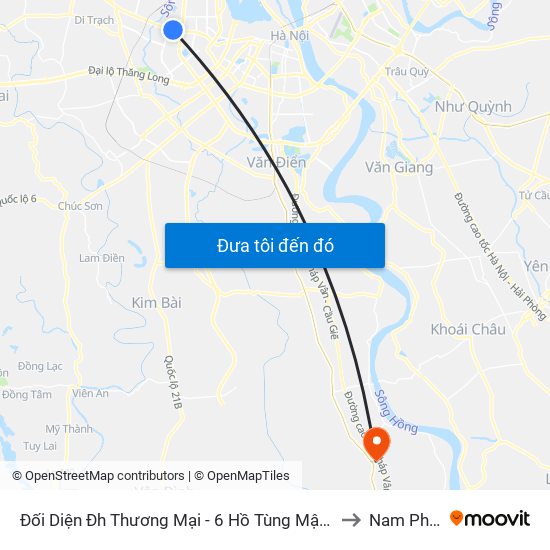 Đối Diện Đh Thương Mại - 6 Hồ Tùng Mậu (Cột Sau) to Nam Phong map