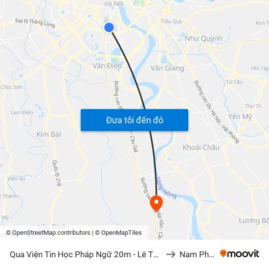Qua Viện Tin Học Pháp Ngữ 20m - Lê Thanh Nghị to Nam Phong map