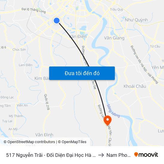 517 Nguyễn Trãi - Đối Diện Đại Học Hà Nội to Nam Phong map