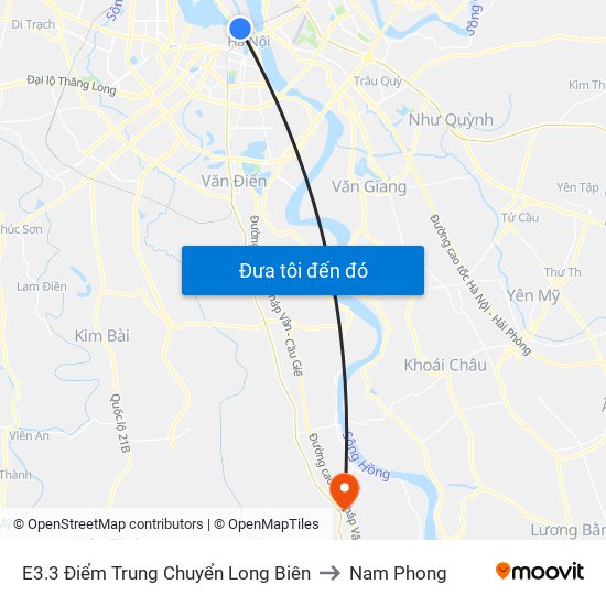 E3.3 Điểm Trung Chuyển Long Biên to Nam Phong map