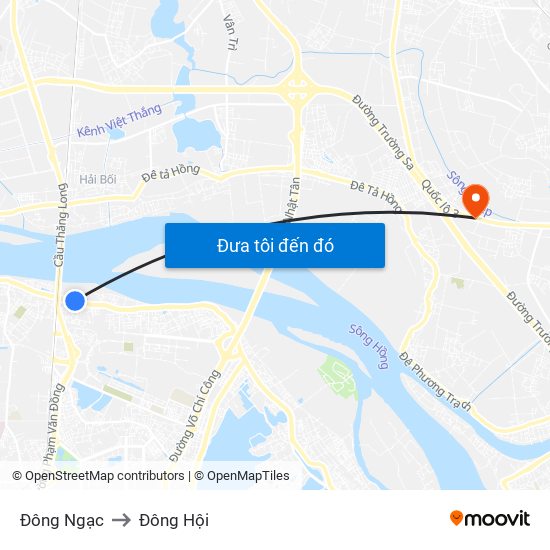 Đông Ngạc to Đông Hội map