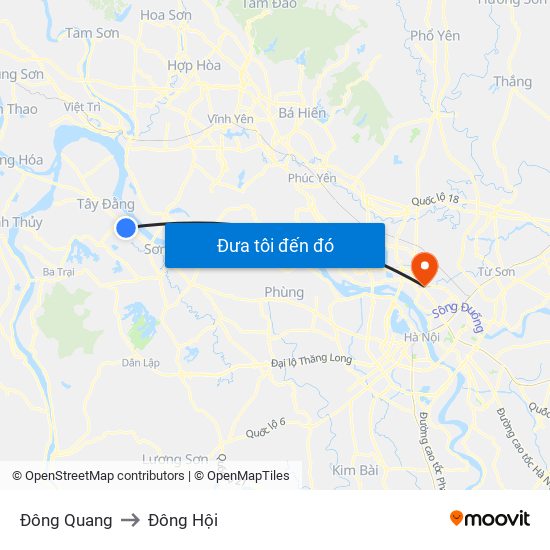 Đông Quang to Đông Hội map