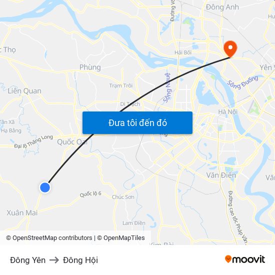 Đông Yên to Đông Hội map