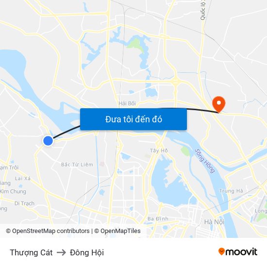 Thượng Cát to Đông Hội map