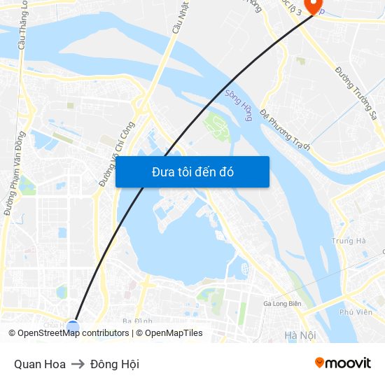 Quan Hoa to Đông Hội map