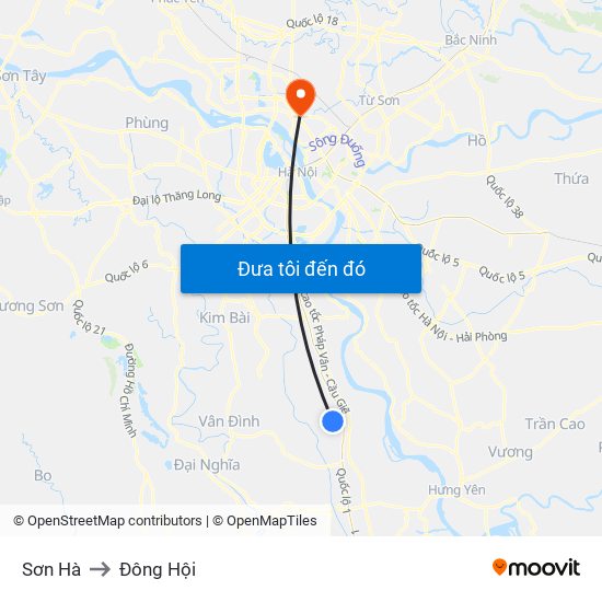 Sơn Hà to Đông Hội map