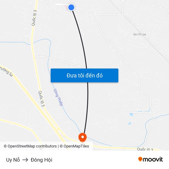 Uy Nỗ to Đông Hội map