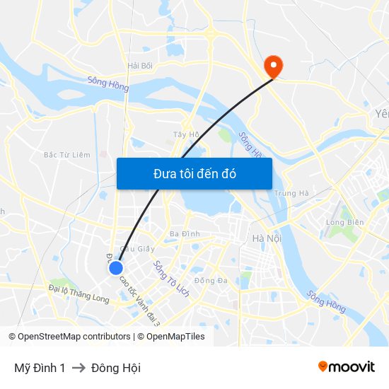 Mỹ Đình 1 to Đông Hội map