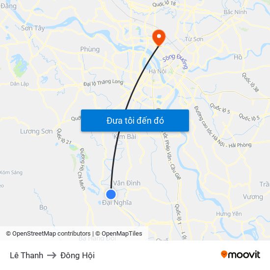 Lê Thanh to Đông Hội map